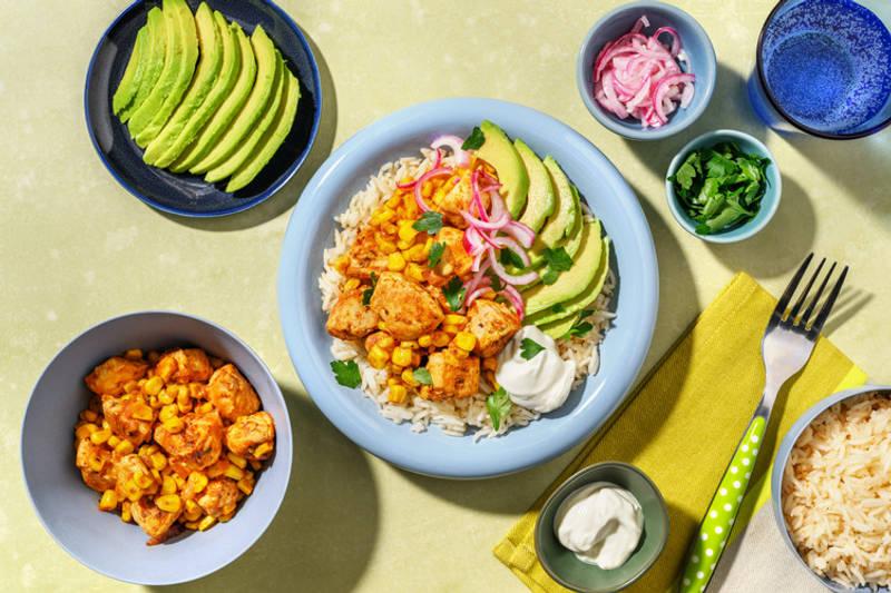 Burrito bowl tex-mex épicé au poulet Label Rouge