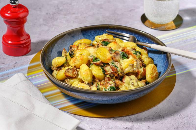 Gratin supersonique : gnocchi & champignons