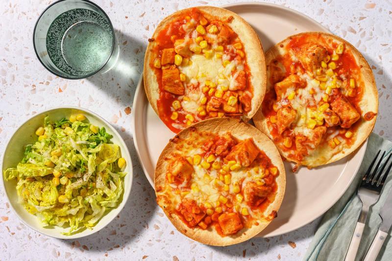 Tostadas mexicaines poulet, maïs & cheddar