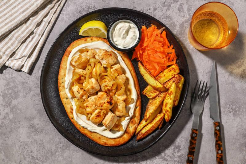 Naan au poulet shawarma & tahini