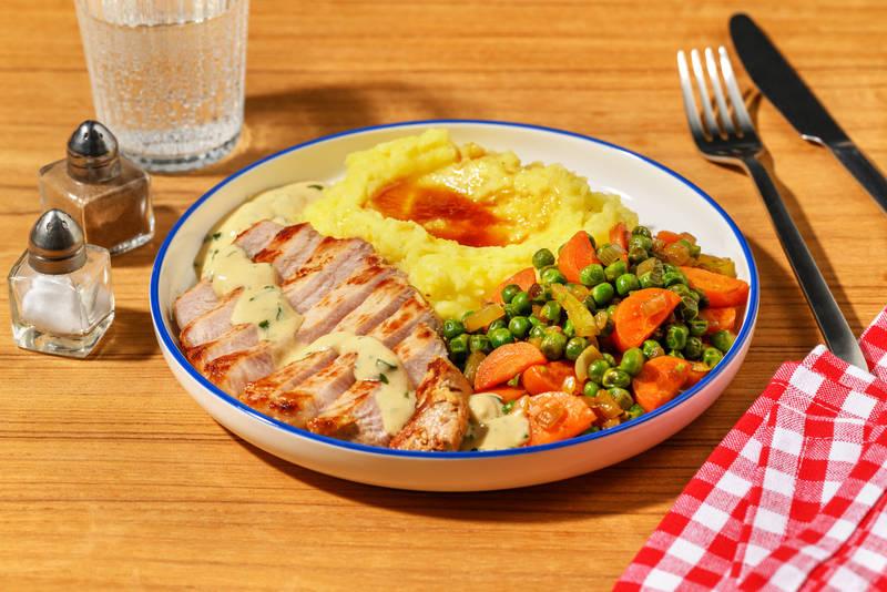 Porc grillé & sauce persil-avoine façon brasserie