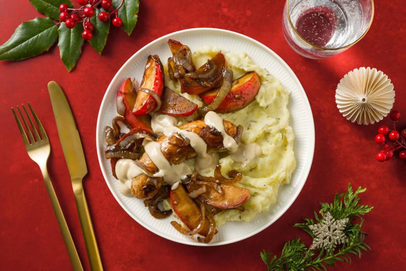 Boudin blanc aux pommes caramélisées de fêtes