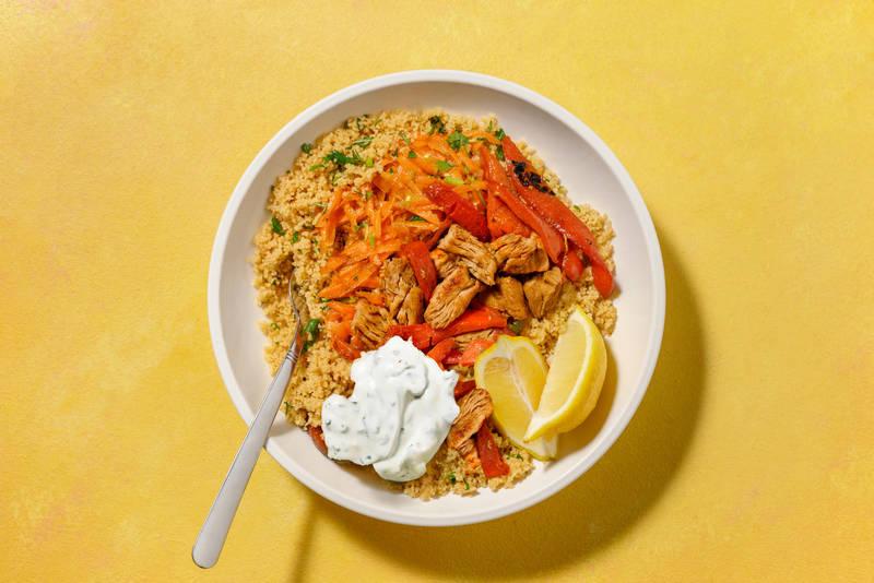 Bowl Medina : émincés veggie, harissa & semoule