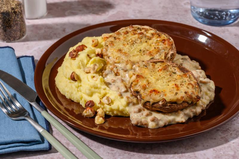 Le Végé : portobellos farcis & purée