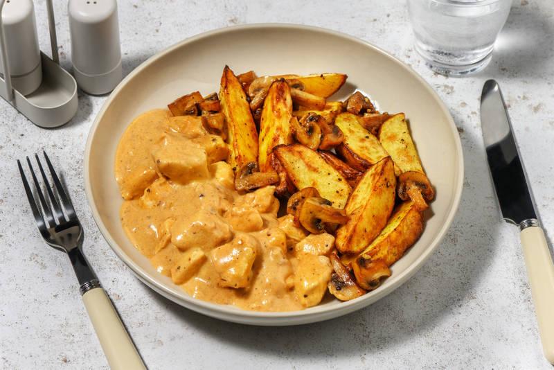 Dinde sauce piquante & crispy potatoes