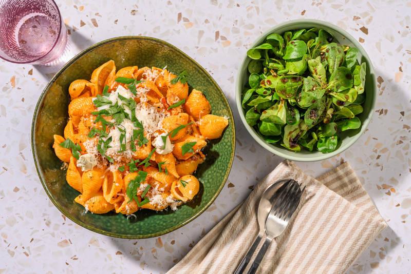 Conchiglie pesto rosso & fromage frais