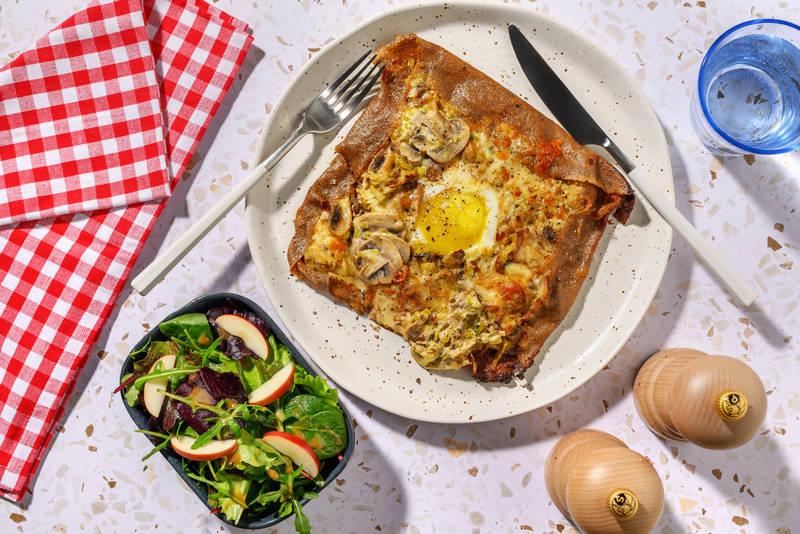 La Bretonne : galette poireau & champis