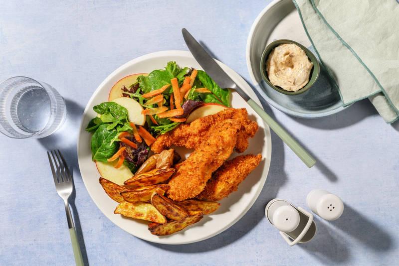 Tenders de poulet BBQ & potatoes pour Papounet