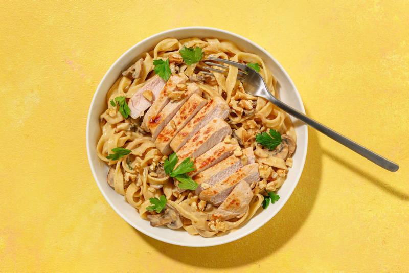 Porc & spaghetti complètes sauce cerfeuil
