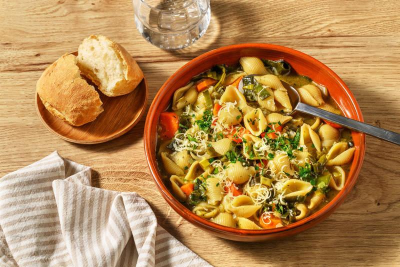 Conchiglie façon minestrone aux anchois