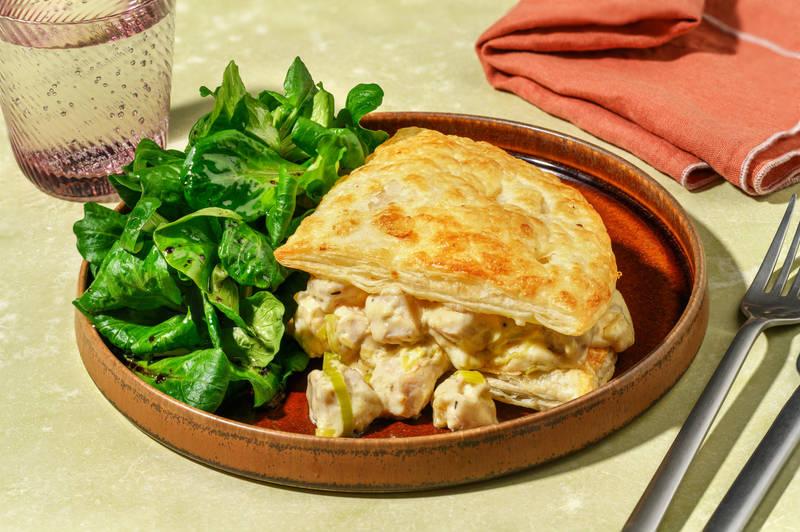 Feuilleté de poulet, poireau & thym