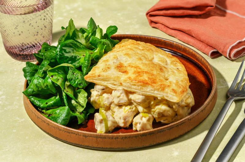 Feuilleté au poulet, poireau & thym
