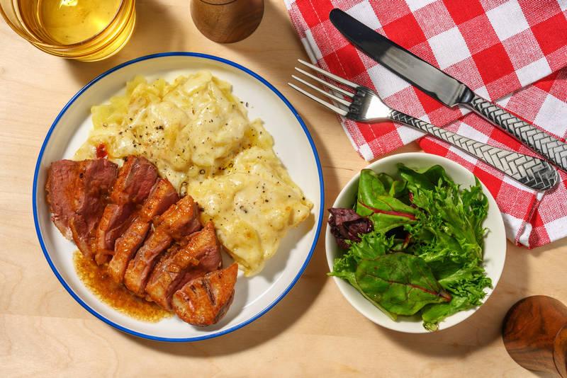 Canard, gratin dauphinois & jus à l'échalote