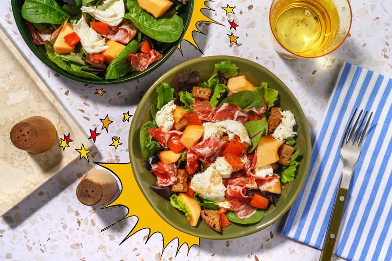 Salade Corsica de Falbala : melon & coppa