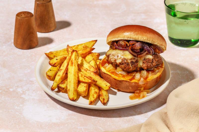 Burger de bœuf, chutney & gouda