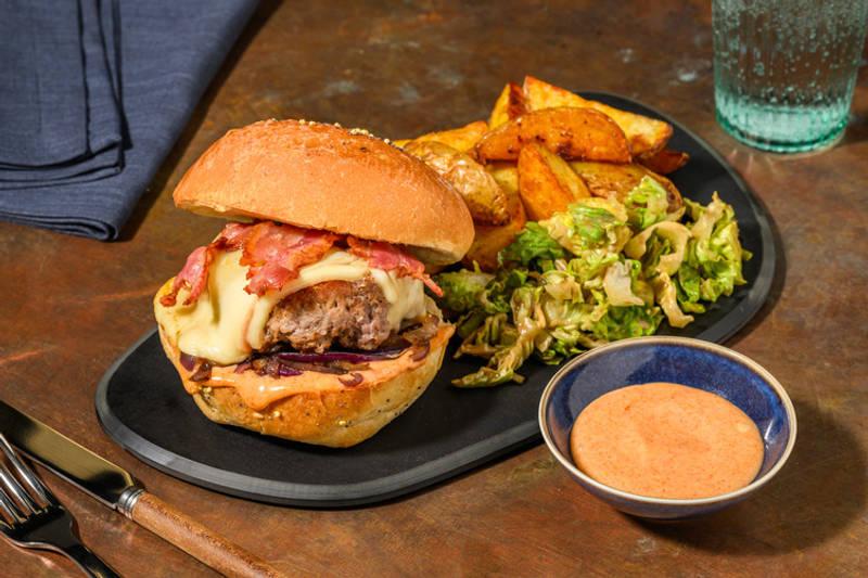 Le French Burger : cantal AOP, bœuf & lard