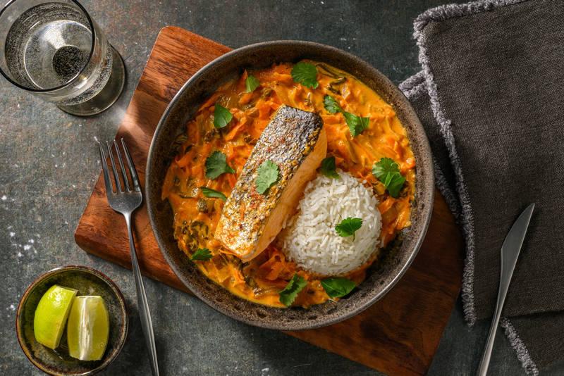 Chu Chi : curry-coco de saumon à la thaï