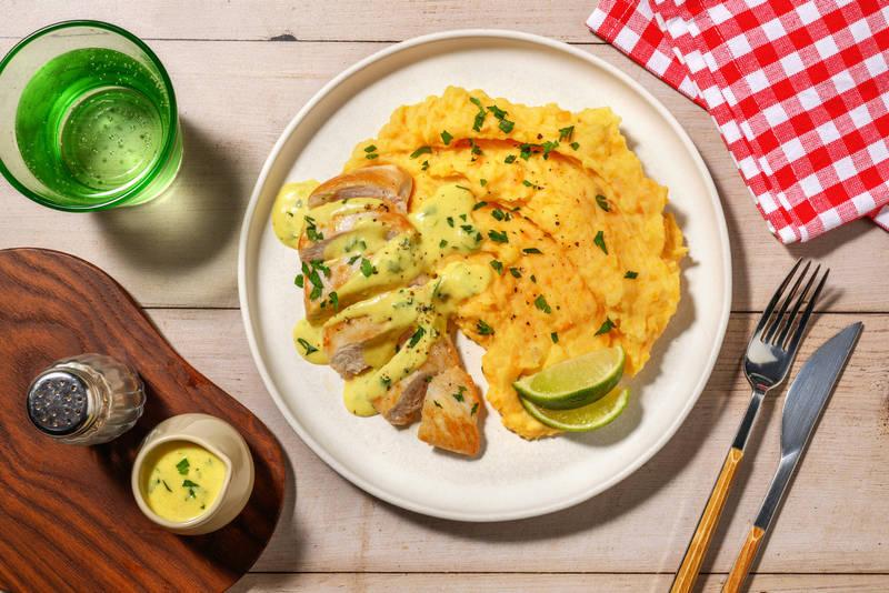 Poulet & sauce curry-citron façon bistro