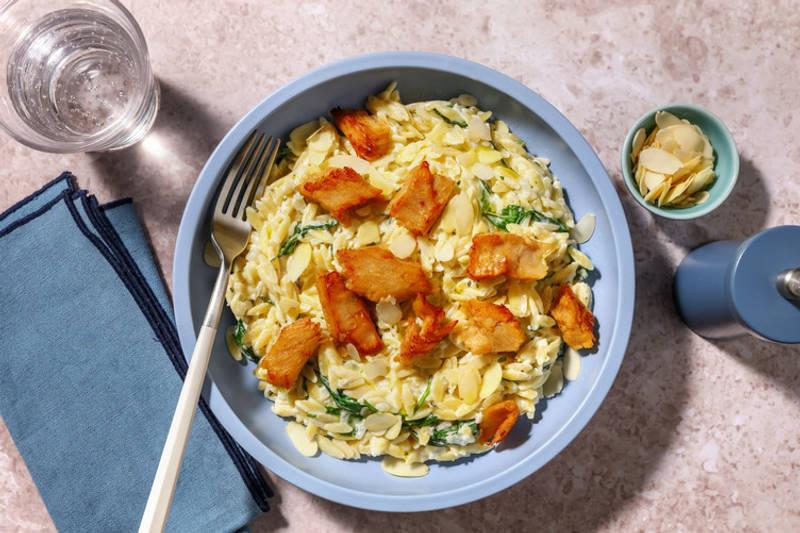Le Végé : orzo, émincés veggie & fromage frais