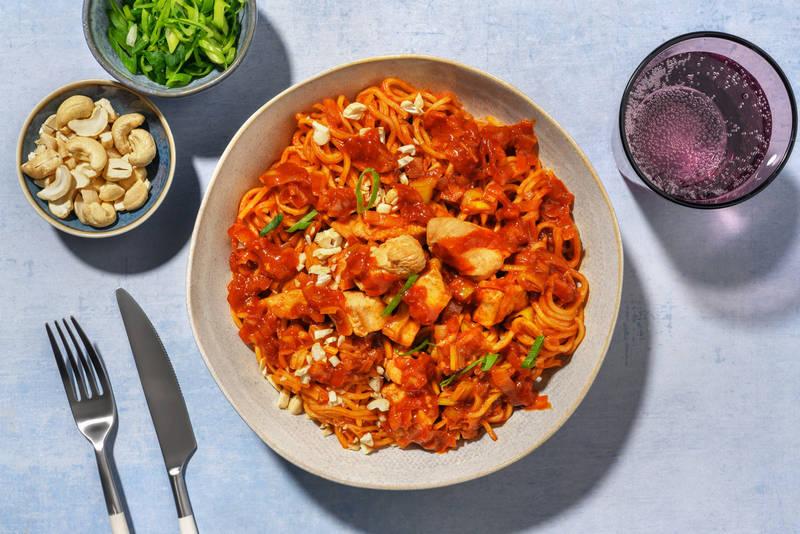 Wok peps de nouilles, poulet Label Rouge & cajous