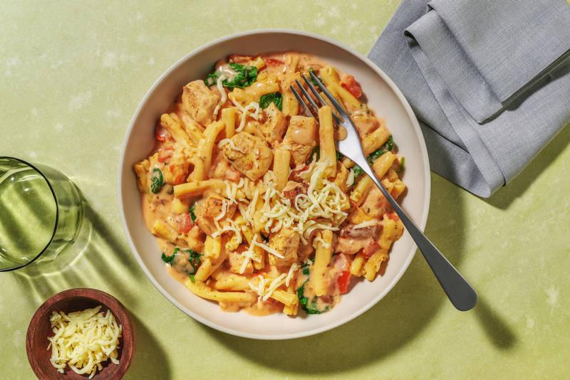 Fusilli complets au poulet, crème & épinards