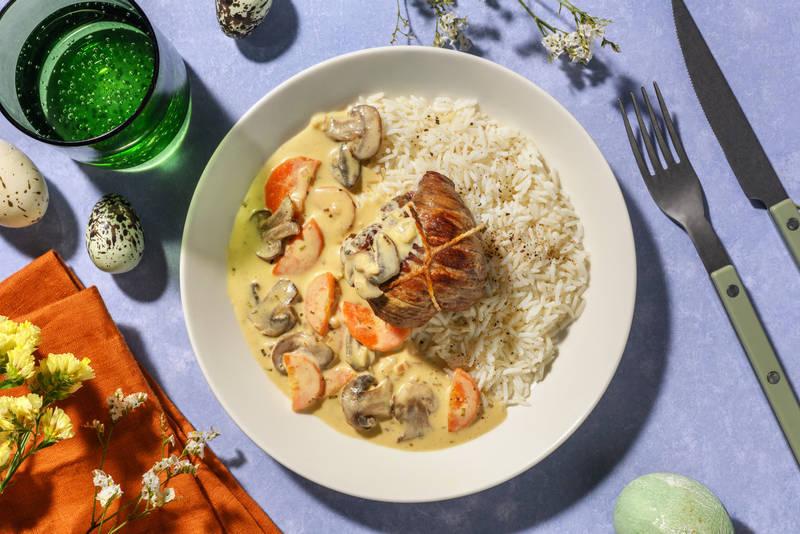 Paupiette de veau & sauce moutarde crémeuse