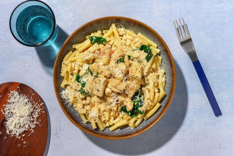 Fusilli complets crémeux, dinde & épinards