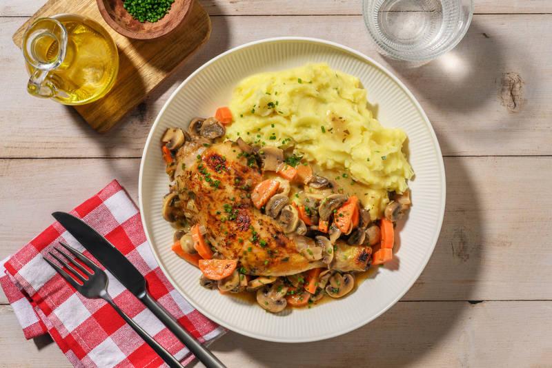 Poulet Label Rouge franchard aux champignons