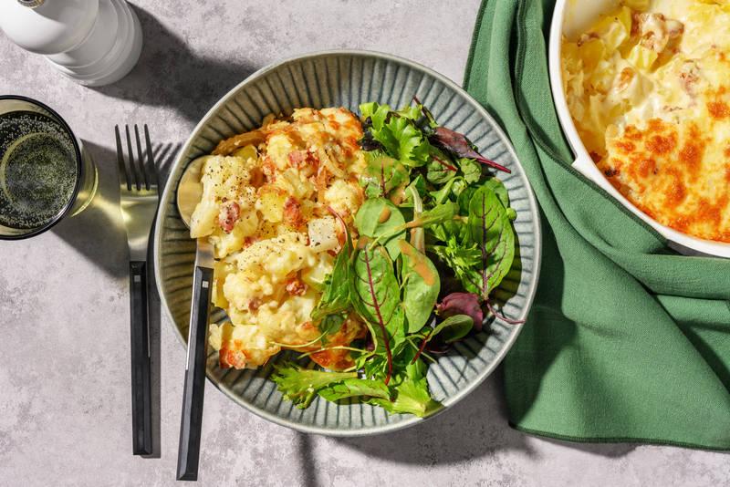 Gratin de chou-fleur aux lardons & gouda