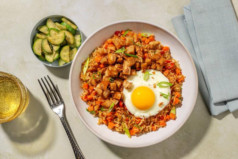 Nasi goreng aux émincés veggie