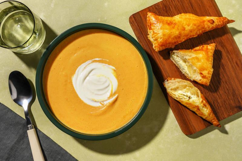 Velouté aux carottes, sauce avoine & cumin