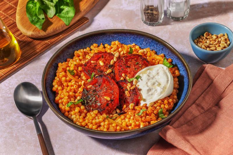 Bowl ensoleillé : burrata, tomate & pesto rosso
