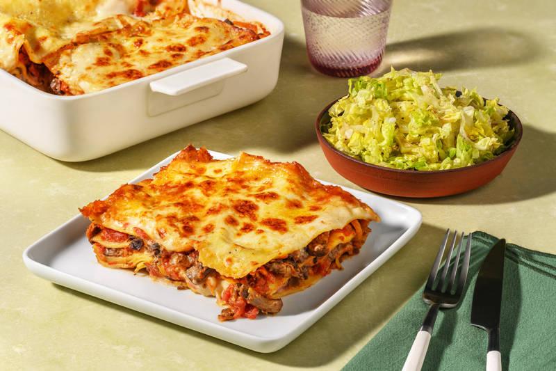 Lasagne végé : champignons, carotte & origan
