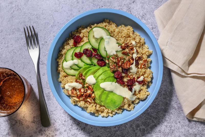 Bowl California : cranberries, épinards & avocat