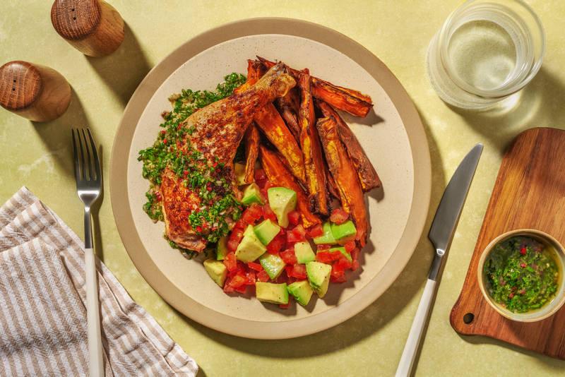 Cuisse de poulet Label Rouge sauce chimichurri