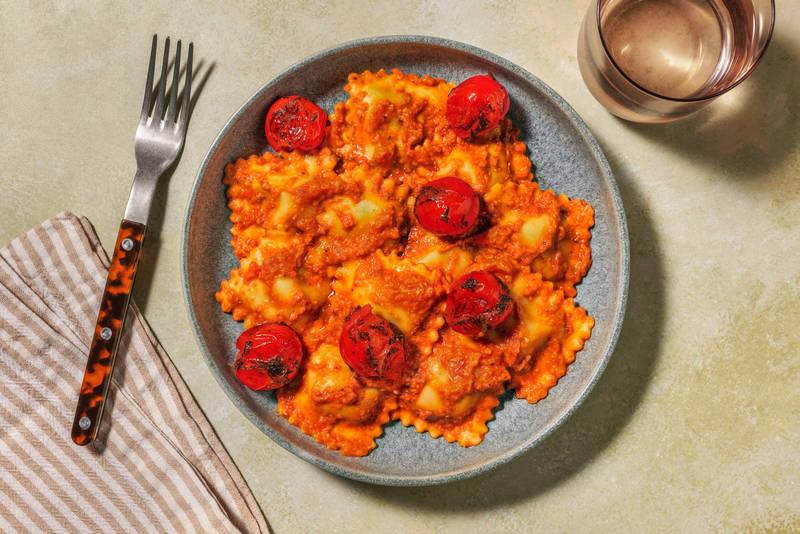 Ravioli ‘nduja au pesto rosso maison