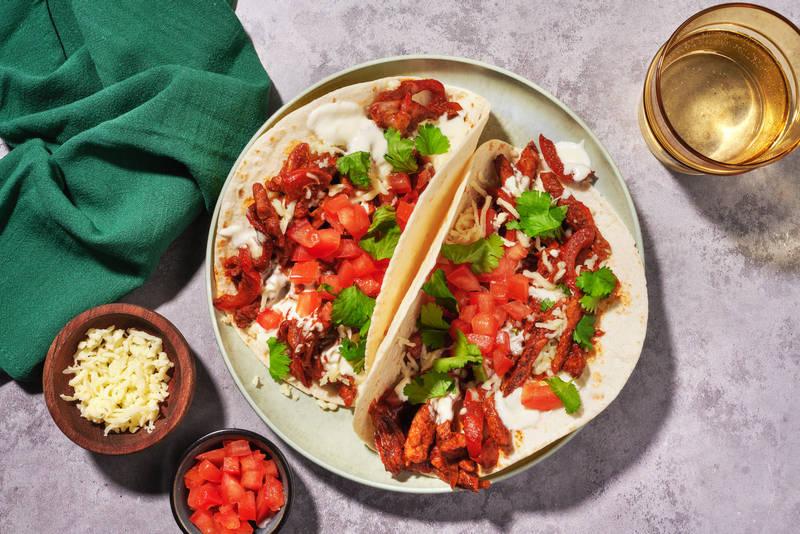 Tacos de porc à la mexicaine & cheddar