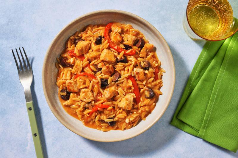 One pot : orzo, poivron & dinde à la grecque