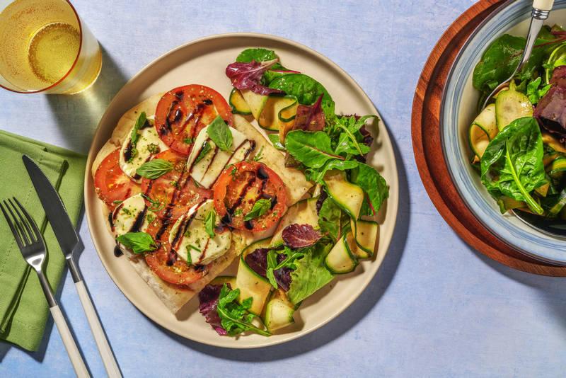 Pinsa Caprese : tomate, mozza & basilic