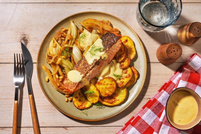 Truite grillée & sauce béarnaise du comptoir