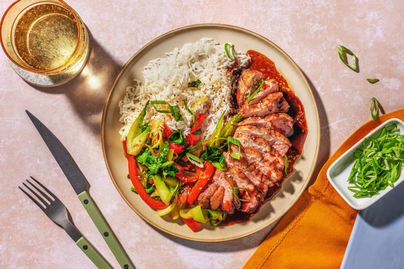 Canard façon teriyaki & légumes poêlés