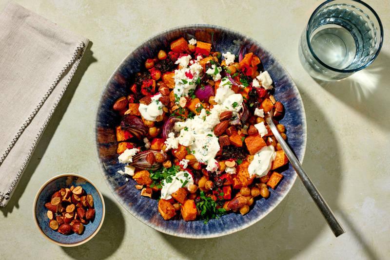 Bowl de pois chiches & patate douce au cumin
