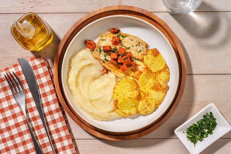 Lieu au chorizo & mousseline de topinambour