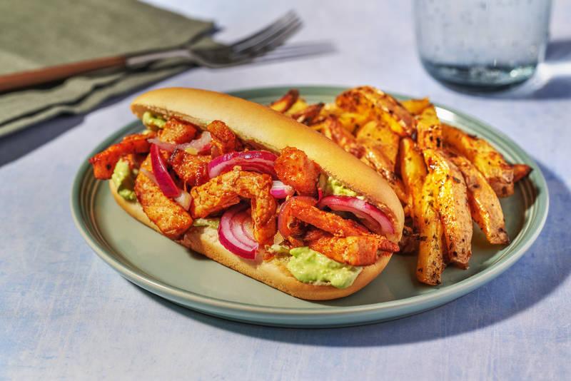 Hot dog pour Papounet : guacamole & porc épicé