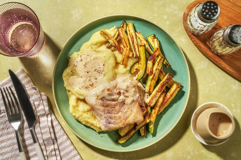 Lieu grillé, purée au fenouil & beurre nantais