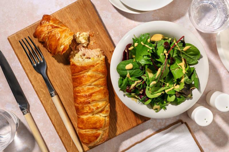 Feuilleté de saumon & fondue de poireau