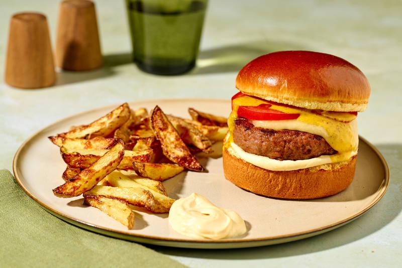 Burger veggie sauce BBQ-moutarde comme aux USA