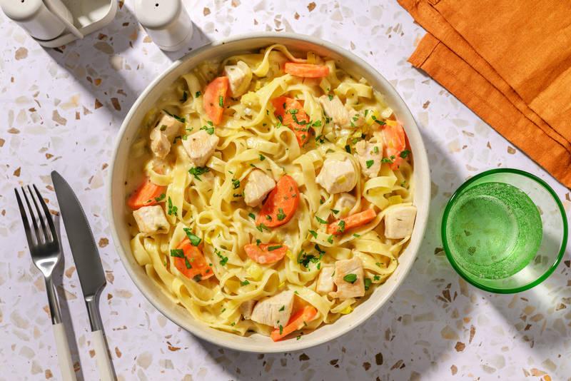 Poulet à la moutarde & tagliatelle
