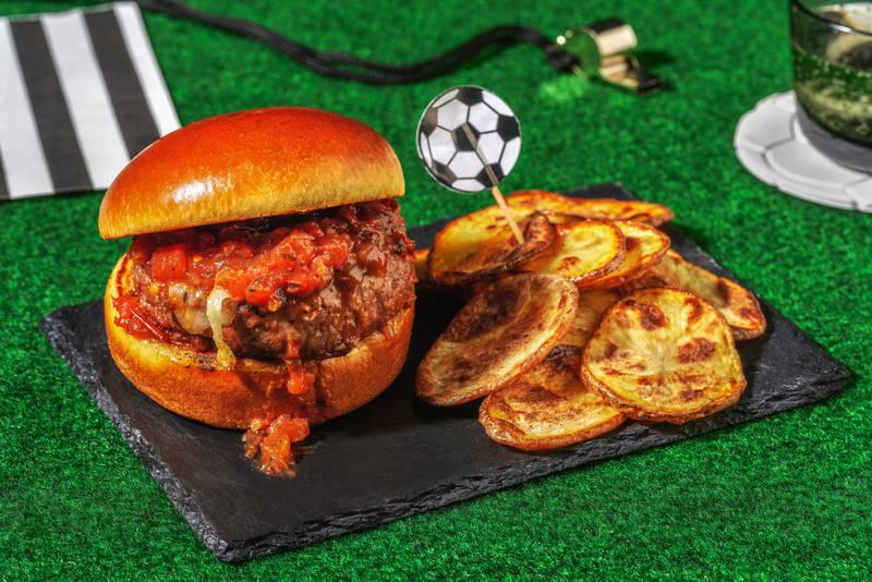 Burger des supporters : steak veggie & tomates
