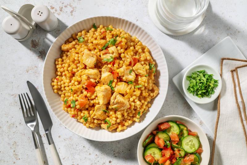 Poulet doré à la tomate & aux épices orientales